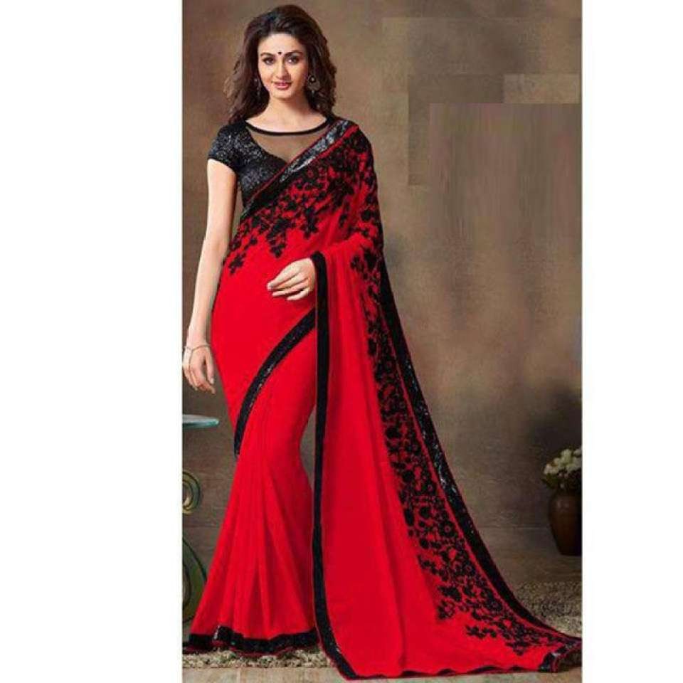 Red Georgette Saree